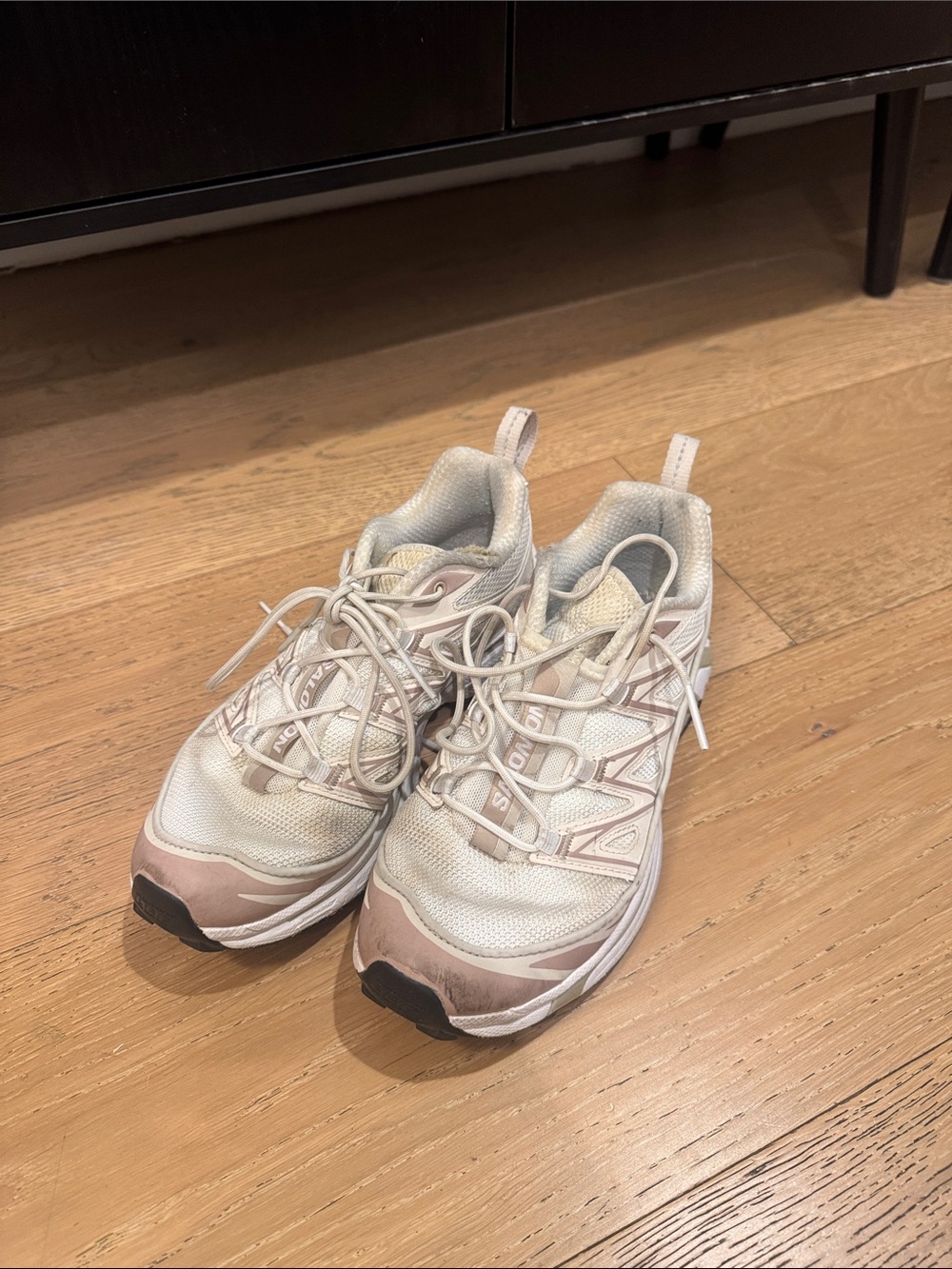 Salomon Women's Athletic Sneakers in White and Light Pink